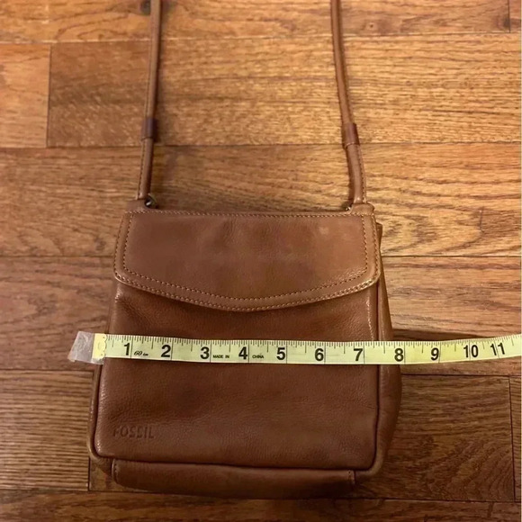Vintage Fossil Brown Leather Small Crossbody Shoulder Bag Purse - Picture 7 of 8